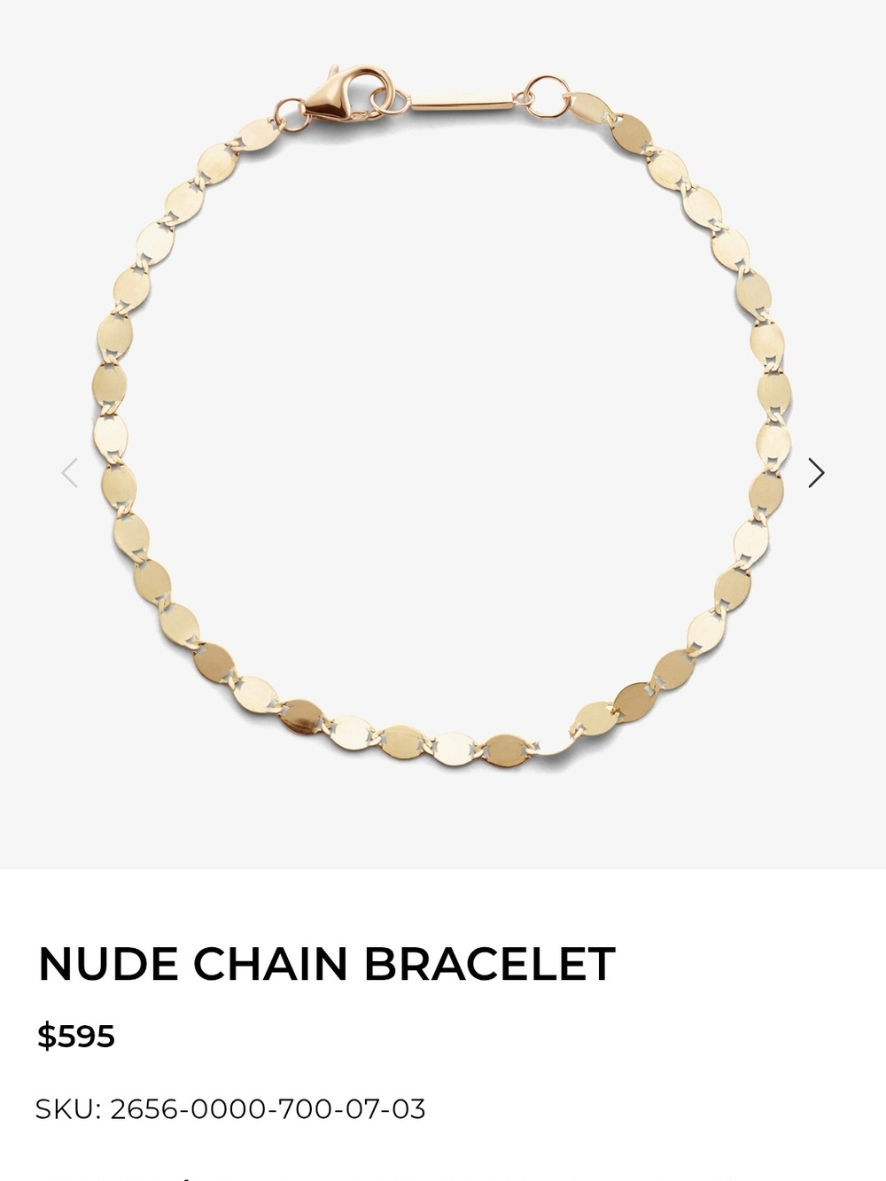Nude Chain Bracelet in Gold Tone